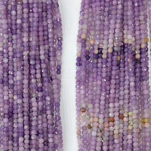 Gemstone smykker perler, Lilac Beads, Square, du kan DIY & facetteret, flere farver til valg, 4x4mm, Solgt Per Ca. 43-44 cm Strand