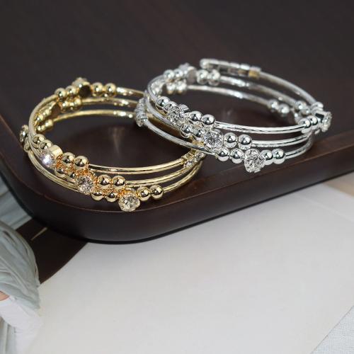 Iron Bracelet, plated, fashion jewelry & for woman & with rhinestone, more colors for choice, nickel, lead & cadmium free, width 11mm, Sold By PC