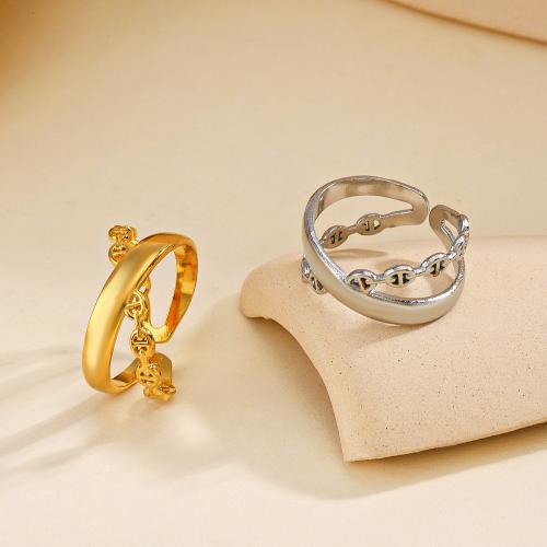 Stainless Steel Finger Ring 304 Stainless Steel Vacuum Ion Plating fashion jewelry & for woman inner diameter 17mm Sold By PC