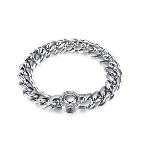 Stainless Steel Jewelry Bracelet, 304 Stainless Steel, fashion jewelry & for man, original color, Width:14mm, Length:23 cm, Sold By PC