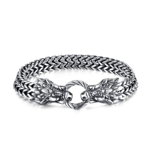 Stainless Steel Jewelry Bracelet 304 Stainless Steel Dragon fashion jewelry & for man original color Length 22 cm Sold By PC