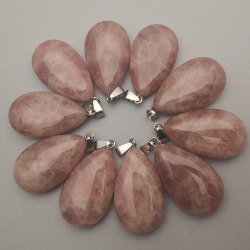 Gemstone Pendants Jewelry with Iron Teardrop DIY Sold By PC