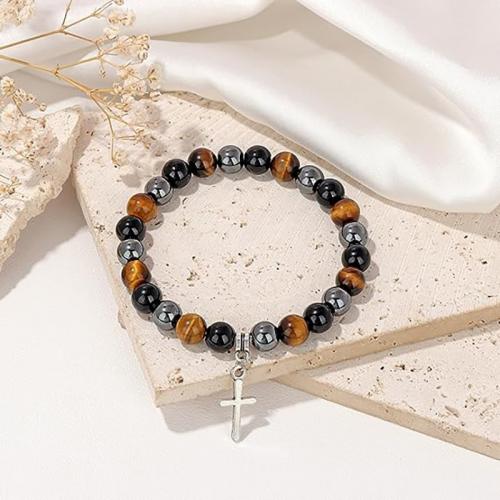 Gemstone Bracelets, with Tibetan Style, fashion jewelry & Unisex, mixed colors, Sold By PC