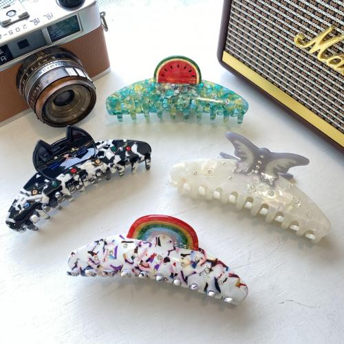 Hair Claw Clips, Acetate, fashion jewelry, more colors for choice, 121mm, Sold By PC
