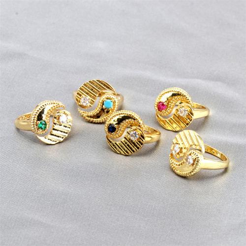 Cubic Zirconia Micro Pave Brass Ring, gold color plated, different materials for choice & Unisex & micro pave cubic zirconia, nickel, lead & cadmium free, Sold By PC