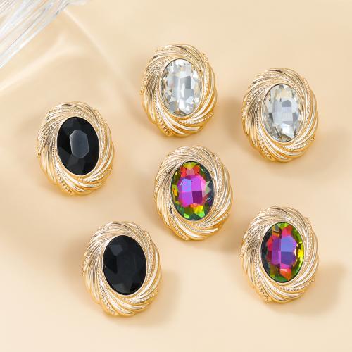 Tibetan Style Stud Earring, with Glass Rhinestone, fashion jewelry & for woman, more colors for choice, nickel, lead & cadmium free, 29x25mm, Sold By Pair