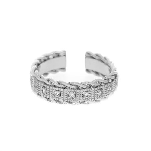 Krychlový Circonia Micro vydláždit mosazný prsten, Mosaz, módní šperky & micro vydláždit kubické zirkony & pro ženy, více barev na výběr, nikl, olovo a kadmium zdarma, Minimum inner diameter:17mm, Prodáno By PC