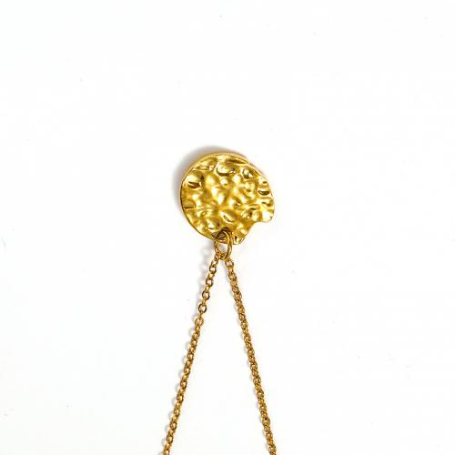 Collier d'acier titane, avec 5CM chaînes de rallonge, pour femme, doré, Longueur:Environ 45 cm, Vendu par PC