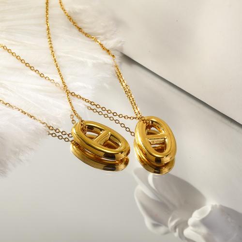 Titanstahl Halskette, mit Verlängerungskettchen von 5CM, verschiedene Größen vorhanden & für Frau, goldfarben, Länge:ca. 45 cm, verkauft von PC