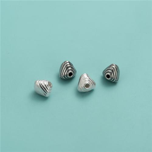 Perline in argento sterlina 925, 925 sterline d'argento, Triangolo, DIY, nessuno, 7.60x7mm, Foro:Appross. 1.7mm, Venduto da PC