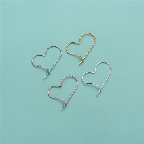 925 Sterling Silver Drop &  Dangle Earrings Heart plated DIY & hollow Sold By Pair