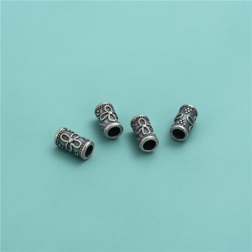 Бусины из серебра 925 пробы, Винтаж & DIY & с цветочным узором, 5.50x10.50mm, отверстие:Приблизительно 3.7mm, продается PC