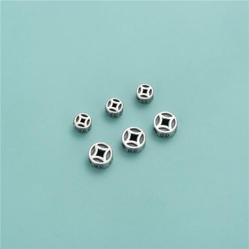 Spacer Beads Jewelry 925 Sterling Silver Ancient Chinese Coin vintage & DIY Sold By PC