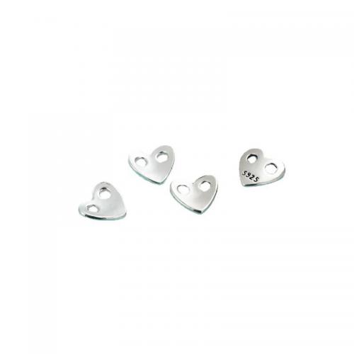 925 Sterling Silber Perlen, 925er Sterling Silber, Herz, DIY & Doppelloch, keine, 9.10x8.50mm, Bohrung:ca. 2mm, verkauft von PC