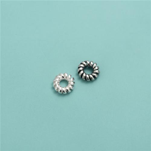 925 Sterling Silver Beads, Donut, DIY, more colors for choice, 8.20x2.60mm, Inner Diameter:Approx 3.3mm, Sold By PC