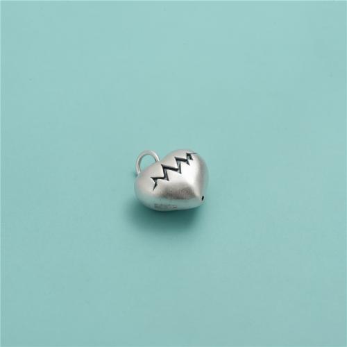 Кулоны из серебра, 925 пробы, Сердце, DIY, 14.80x14mm, отверстие:Приблизительно 3.7mm, продается PC