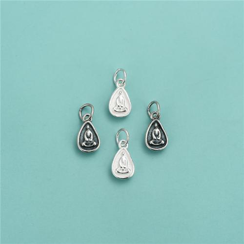 925 Sterling Silver Pendant, Teardrop, DIY, more colors for choice, 6.60x11.80mm, Hole:Approx 3.8mm, Sold By PC