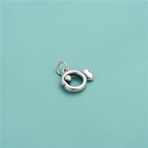 925 Sterling Silver Pendant, Fish, DIY & hollow, 13.80x13.40mm, Hole:Approx 3.7mm, Sold By PC