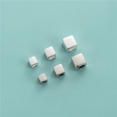 925 Sterling Silver Beads Cube DIY Sold By PC