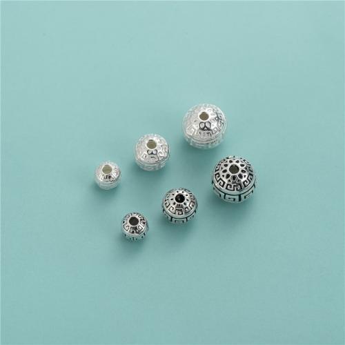 925 Sterling Silber Perlen, 925er Sterling Silber, rund, DIY & verschiedene Größen vorhanden, keine, Bohrung:ca. 1.8mm, verkauft von PC