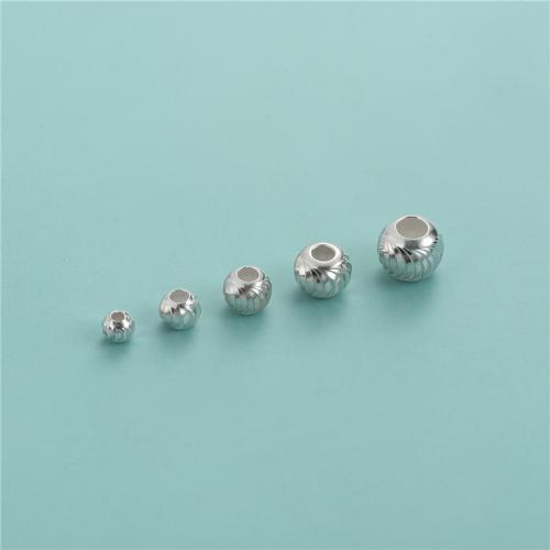 Spacer Beads Jewelry 925 Sterling Silver Round DIY & flower cut silver color Sold By PC