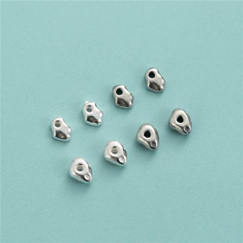 925 Sterling Silver Beads, irregular, DIY & different size for choice, more colors for choice, Hole:Approx 1mm, Sold By PC
