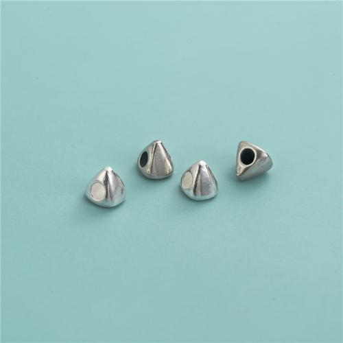 Бусины из серебра 925 пробы, Треугольник, DIY, Много цветов для выбора, 5.40x5.20mm, отверстие:Приблизительно 2.2mm, продается PC