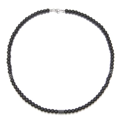 Edelstein Schmuck Halskette, Naturstein, mit 304 Edelstahl, rund, Modeschmuck & verschiedenen Materialien für die Wahl & unisex, keine, 6mm, Länge:ca. 55 cm, verkauft von PC