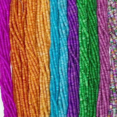 Gemstone Jewelry Beads, Natural Stone, Flat Round, DIY & different materials for choice, more colors for choice, 2x6mm, Sold Per Approx 38-39 cm Strand