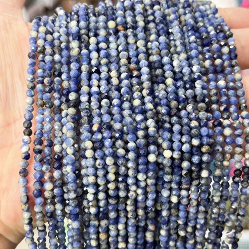 Natural Sodalite Beads, Round, DIY & different size for choice & faceted, blue, Sold By Strand
