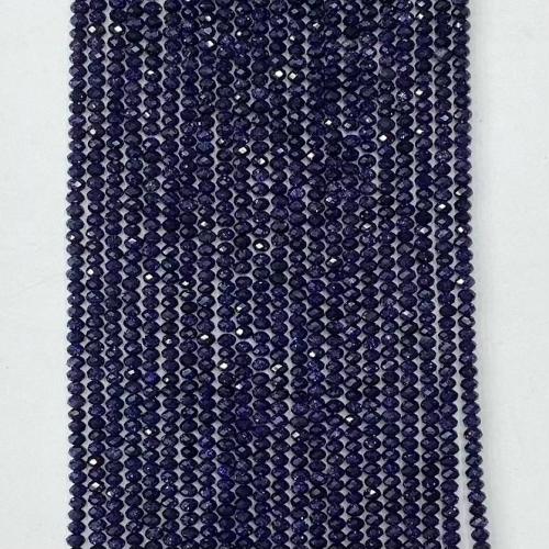 Natural Blue Goldstone Beads, Blue Sandstone, Abacus, DIY & different size for choice & faceted, blue, Sold Per Approx 38-39 cm Strand