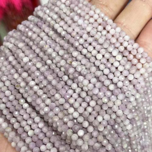 Gemstone Jewelry Beads, Kunzite, Round, DIY & different size for choice & faceted, mixed colors, Sold Per Approx 38-39 cm Strand
