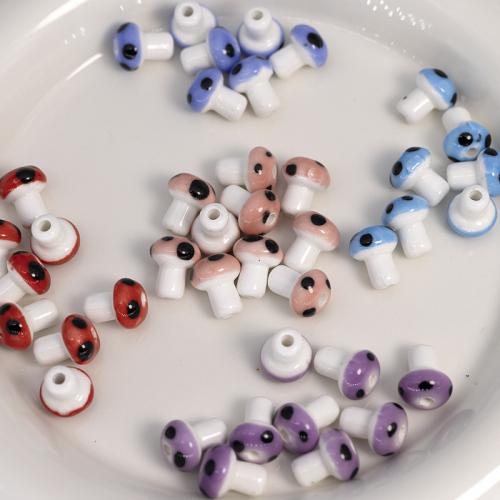 Spacer Beads Jewelry, Porcelain, mushroom, DIY, more colors for choice, 10x12mm, Approx 100PCs/Bag, Sold By Bag