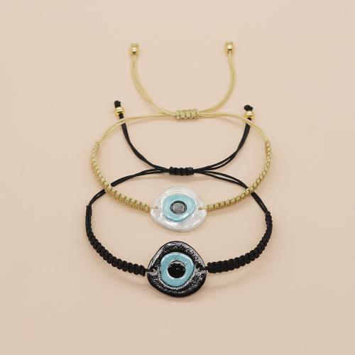 Evil Eye Jewelry Bracelet Acrylic with Knot Cord Adjustable & fashion jewelry & Unisex Length Approx 28 cm Sold By PC