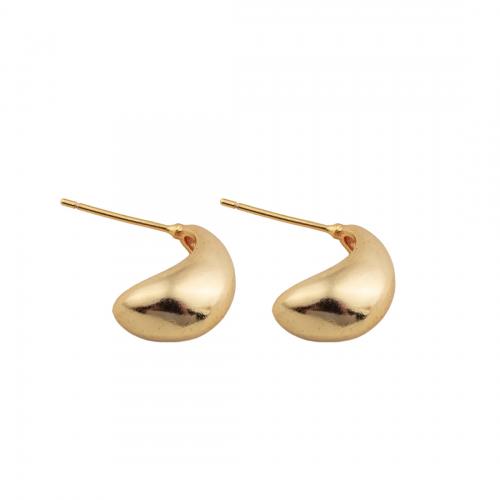 Brass Stud Earring, 14K gold plated, fashion jewelry & for woman, nickel, lead & cadmium free, 16x21x7mm, Sold By Pair