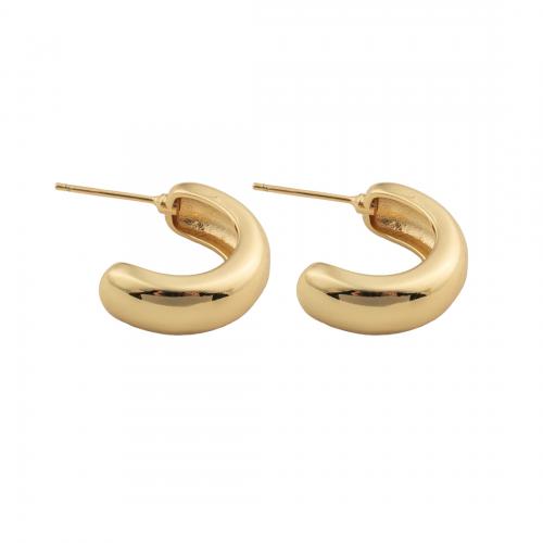 Brass Stud Earring, 14K gold plated, fashion jewelry & for woman, nickel, lead & cadmium free, 21x26x4mm, Sold By Pair