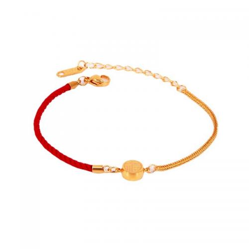 Titanium Steel Bracelet & Bangle with Milan Cord with 1.97inch extender chain gold color plated fashion jewelry & for woman nickel lead & cadmium free Length Approx 6.29 Inch Sold By PC
