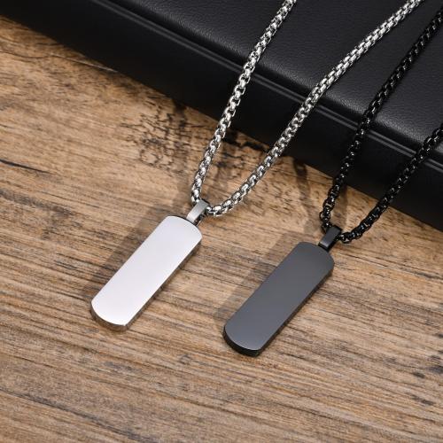 Stainless Steel Jewelry Necklace, 304 Stainless Steel, Vacuum Ion Plating, fashion jewelry & different styles for choice & for man, more colors for choice, 11x36.50mm, Length:Approx 23.6 Inch, Sold By PC