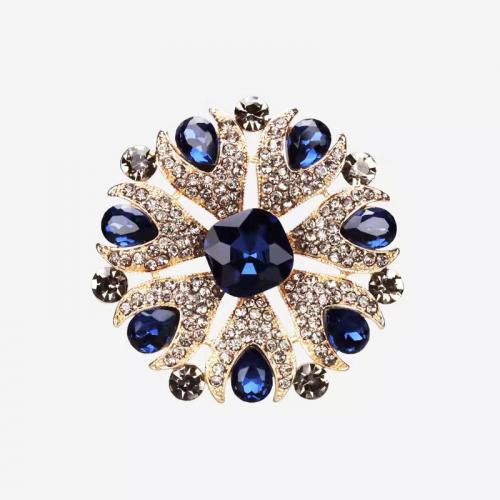 Tibetan Style Brooches, with Crystal, fashion jewelry & for woman & with rhinestone, nickel, lead & cadmium free, 48x48mm, Sold By PC