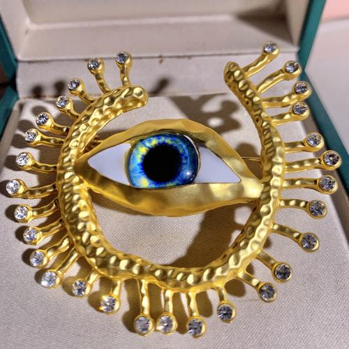Zink Alloy Broscher, mode smycken & för kvinna & emalj, gyllene, nickel, bly och kadmium gratis, 63x60mm, Säljs av PC