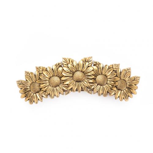 Hair Snap Clips Zinc Alloy Sunflower plated for woman nickel lead & cadmium free Sold By PC