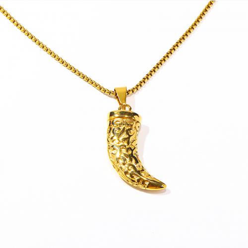 Titanium Steel Necklace, Vacuum Ion Plating, different styles for choice & for woman, golden, Length:Approx 60 cm, Sold By PC