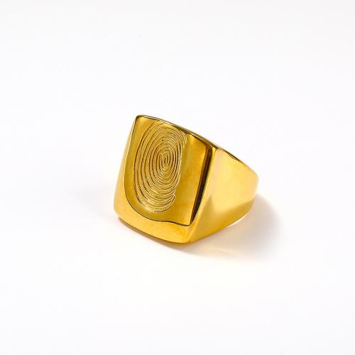 Titanium Steel Finger Ring, Vacuum Ion Plating, different size for choice & for woman, golden, Sold By PC