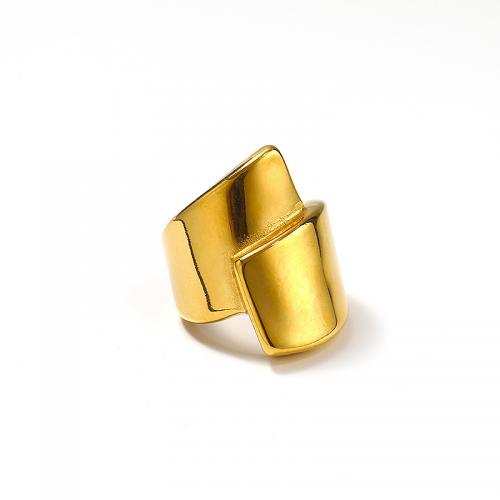 Titantium Steel fingerring, Titanium Stål, forskellig størrelse for valg & for kvinde, gylden, Solgt af PC