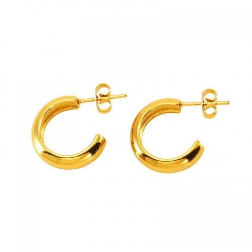 Stainless Steel Stud Earrings 304 Stainless Steel Vacuum Ion Plating fashion jewelry & for woman golden nickel lead & cadmium free Sold By Pair