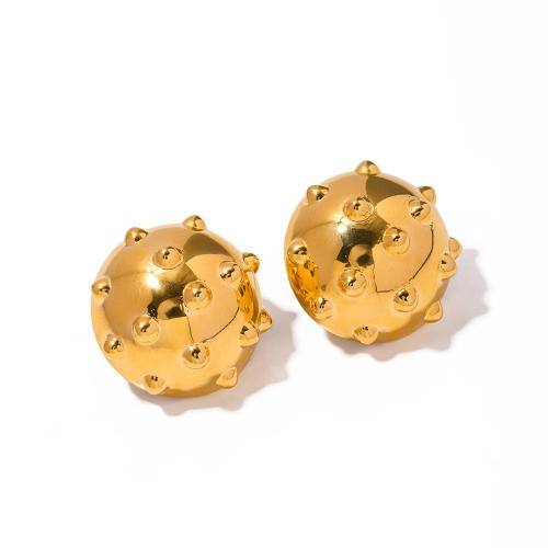 Edelstahl Ohrringe, 304 Edelstahl, Modeschmuck & für Frau, goldfarben, frei von Nickel, Blei & Kadmium, 21.70mm, verkauft von Paar