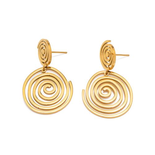 Stainless Steel Drop Earring 304 Stainless Steel Vacuum Ion Plating fashion jewelry & for woman golden nickel lead & cadmium free Sold By Pair