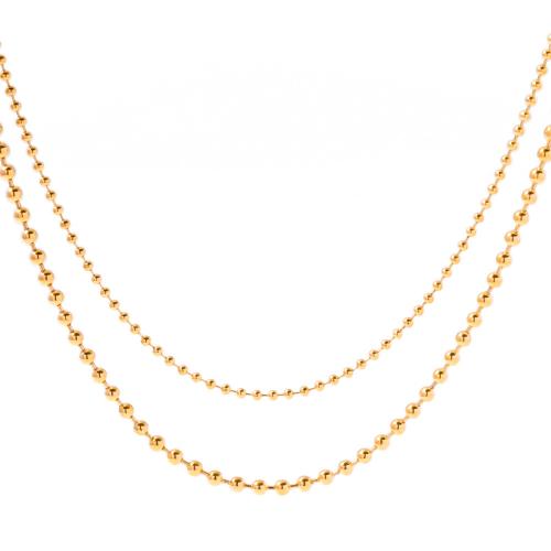 Nerezová ocel šperky náhrdelník, 304 Stainless Steel, Dvojitá vrstva & módní šperky & pro ženy, zlatý, nikl, olovo a kadmium zdarma, Prodáno By PC