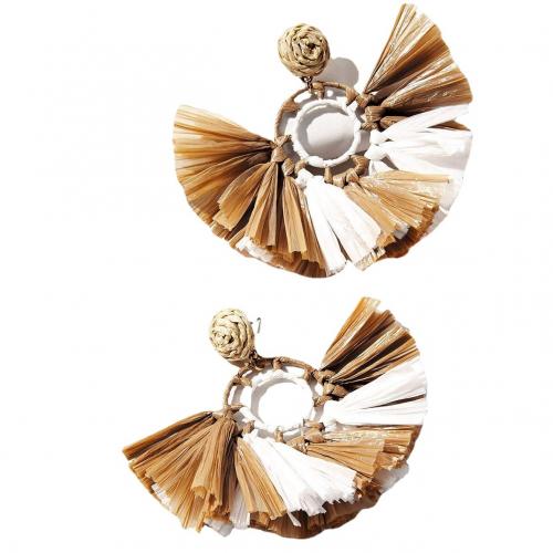 Γρασίδι ραφιντά Φούντα Σκουλαρίκι, κοσμήματα μόδας & για τη γυναίκα, 60x80mm, Sold Με Ζεύγος