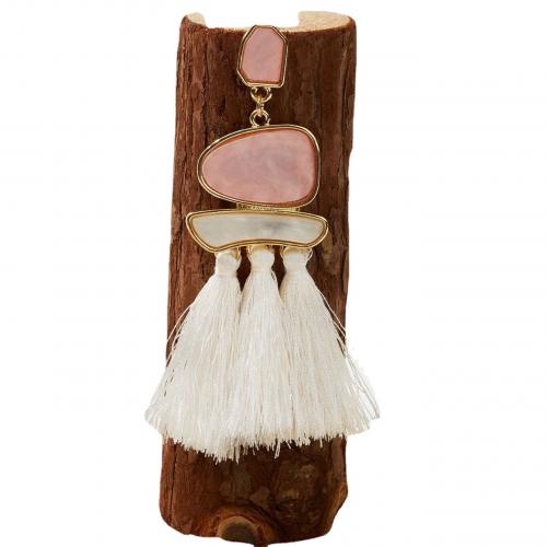 Baumwollfaden Troddel Ohrring, mit Harz, Geometrisches Muster, Bohemian-Stil & für Frau, 110mm, verkauft von Paar